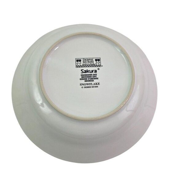 Debbie Mumm Sakura Snowflake 7.5" Stoneware Coupe Salad Soup Bowls – Set of 4 - Picture 6 of 16
